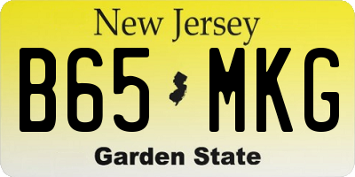 NJ license plate B65MKG