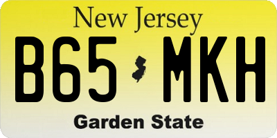 NJ license plate B65MKH