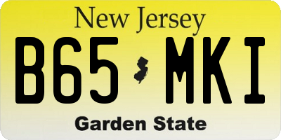 NJ license plate B65MKI