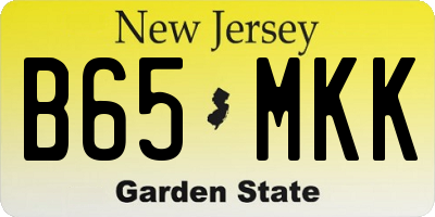 NJ license plate B65MKK