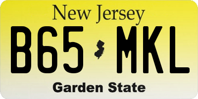 NJ license plate B65MKL