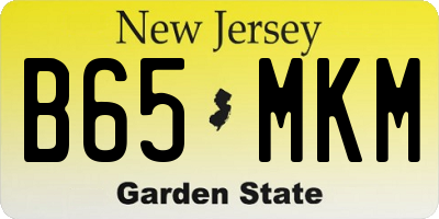 NJ license plate B65MKM