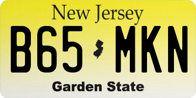 NJ license plate B65MKN