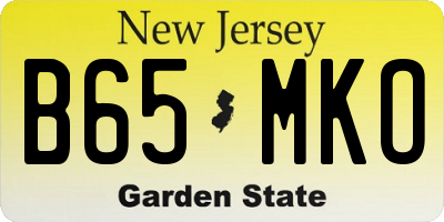 NJ license plate B65MKO
