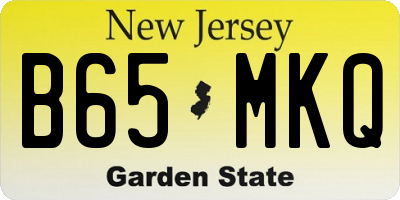 NJ license plate B65MKQ