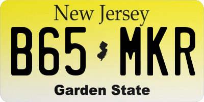 NJ license plate B65MKR