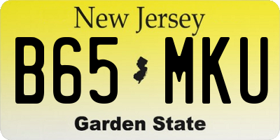 NJ license plate B65MKU