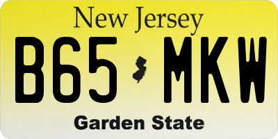 NJ license plate B65MKW