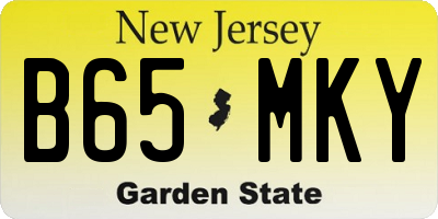 NJ license plate B65MKY