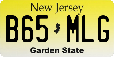 NJ license plate B65MLG
