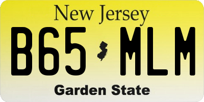 NJ license plate B65MLM