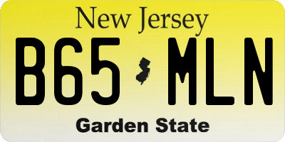 NJ license plate B65MLN