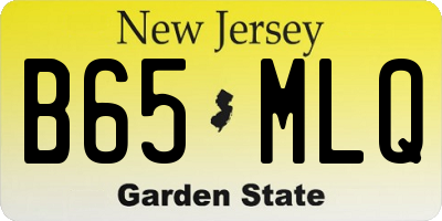 NJ license plate B65MLQ