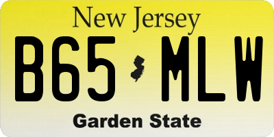 NJ license plate B65MLW
