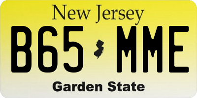 NJ license plate B65MME