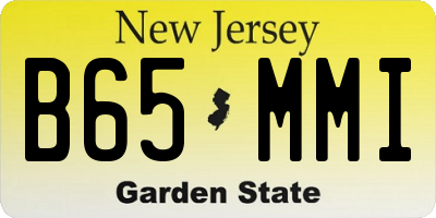 NJ license plate B65MMI