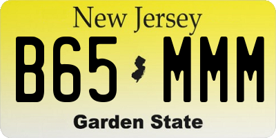 NJ license plate B65MMM