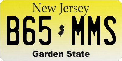 NJ license plate B65MMS