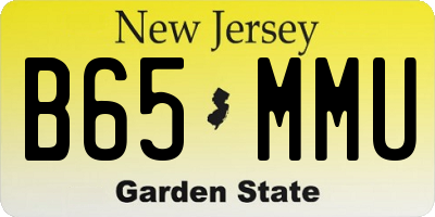 NJ license plate B65MMU