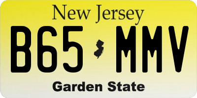 NJ license plate B65MMV