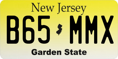 NJ license plate B65MMX