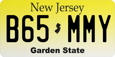 NJ license plate B65MMY