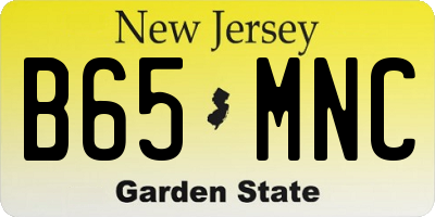 NJ license plate B65MNC