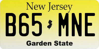 NJ license plate B65MNE
