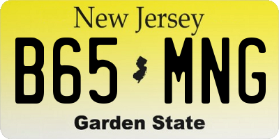 NJ license plate B65MNG