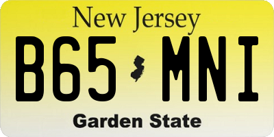 NJ license plate B65MNI