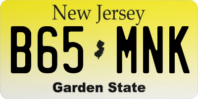 NJ license plate B65MNK