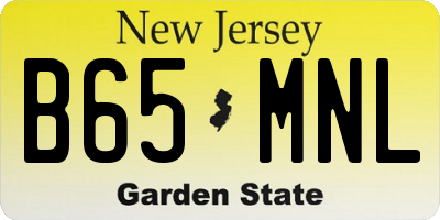 NJ license plate B65MNL