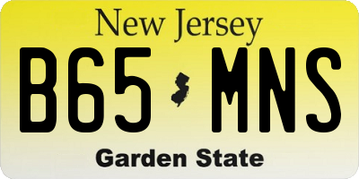 NJ license plate B65MNS