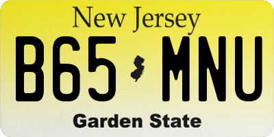 NJ license plate B65MNU
