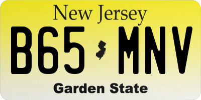 NJ license plate B65MNV