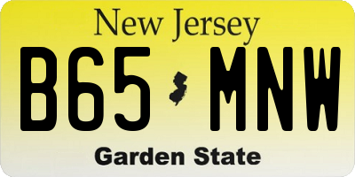 NJ license plate B65MNW