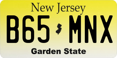 NJ license plate B65MNX