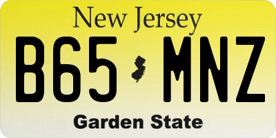 NJ license plate B65MNZ