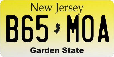NJ license plate B65MOA