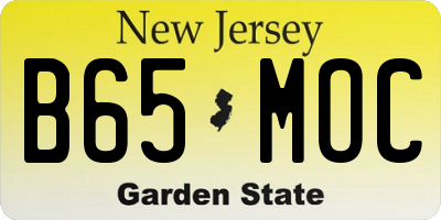 NJ license plate B65MOC