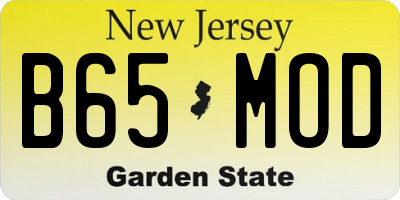 NJ license plate B65MOD