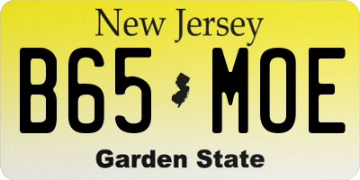 NJ license plate B65MOE