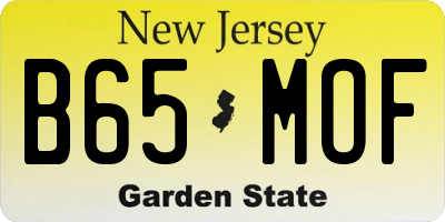 NJ license plate B65MOF