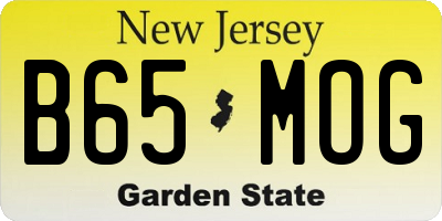 NJ license plate B65MOG