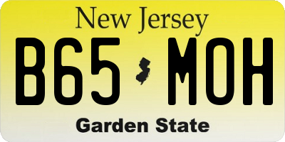 NJ license plate B65MOH