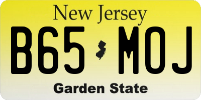 NJ license plate B65MOJ