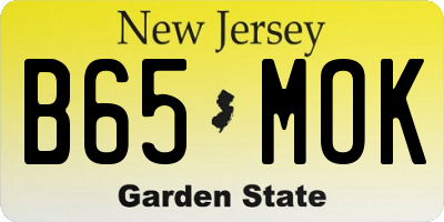 NJ license plate B65MOK