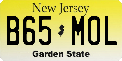 NJ license plate B65MOL