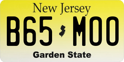 NJ license plate B65MOO