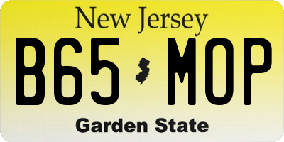 NJ license plate B65MOP